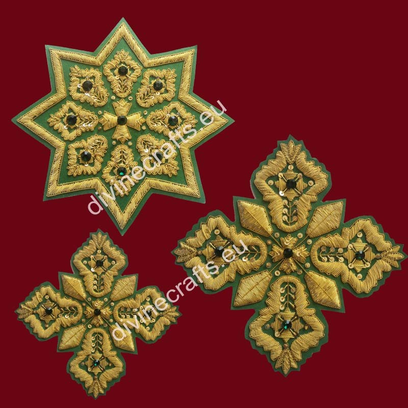 Russian Style Orthodox Embroidered Cross Set	