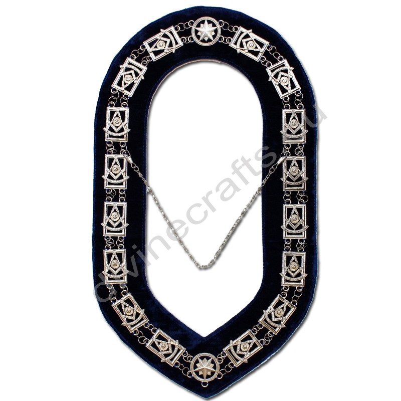 Masonic Past Master Silver Metal Chain Collar