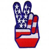 Finger Peace US Flag Patch