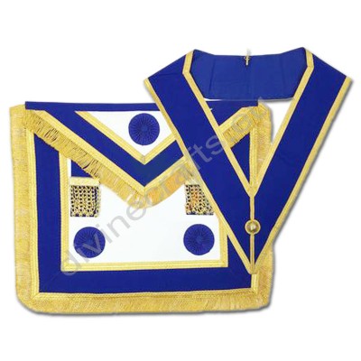 Craft Provincial Full Dress Apron with Blue Rosettes and Collar Set