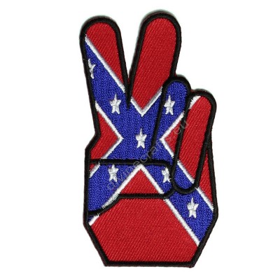 Rebel Flag Peace Fingers Patch
