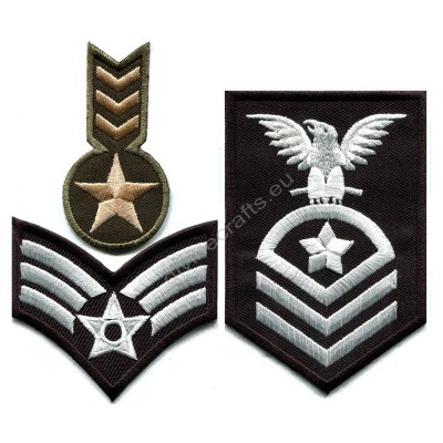 Military Insignia Rank Iron On Patches