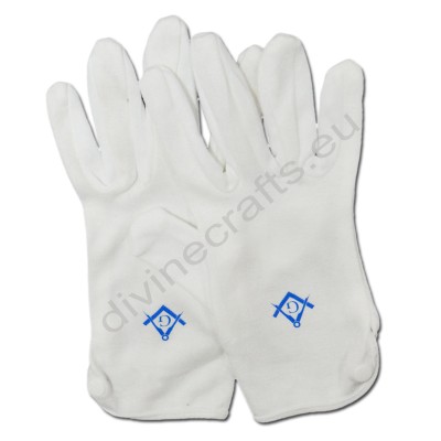 Plain White Cotton Gloves Masonic