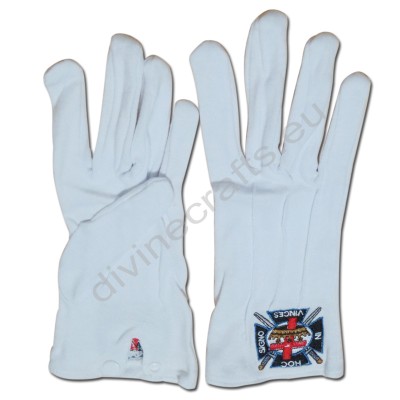Masonic Gloves White Customized Embroidery G2