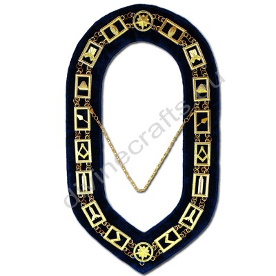 Masonic Regalia Master Velvet Golden Chain Collar